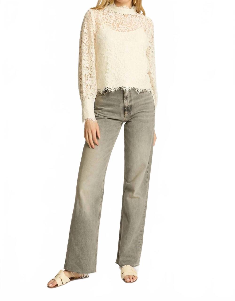 NEW CABALLERO serena top in antique white lace
